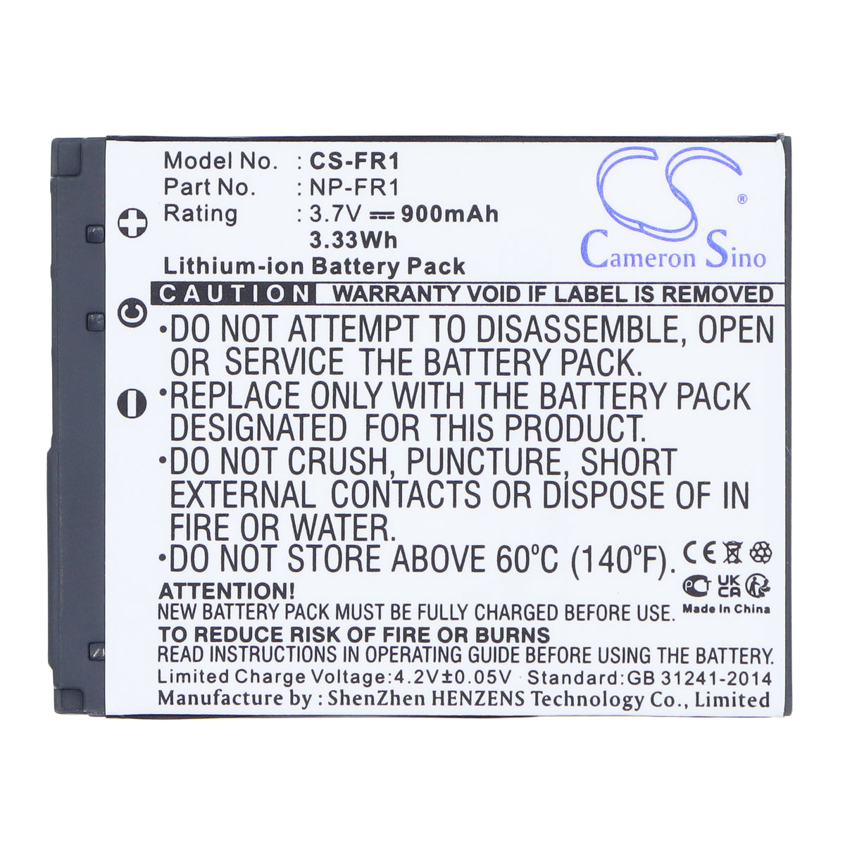 Replacement Battery for Sony Cyber-shot DSC-P200 – Camera – 900mAh / 3.7V