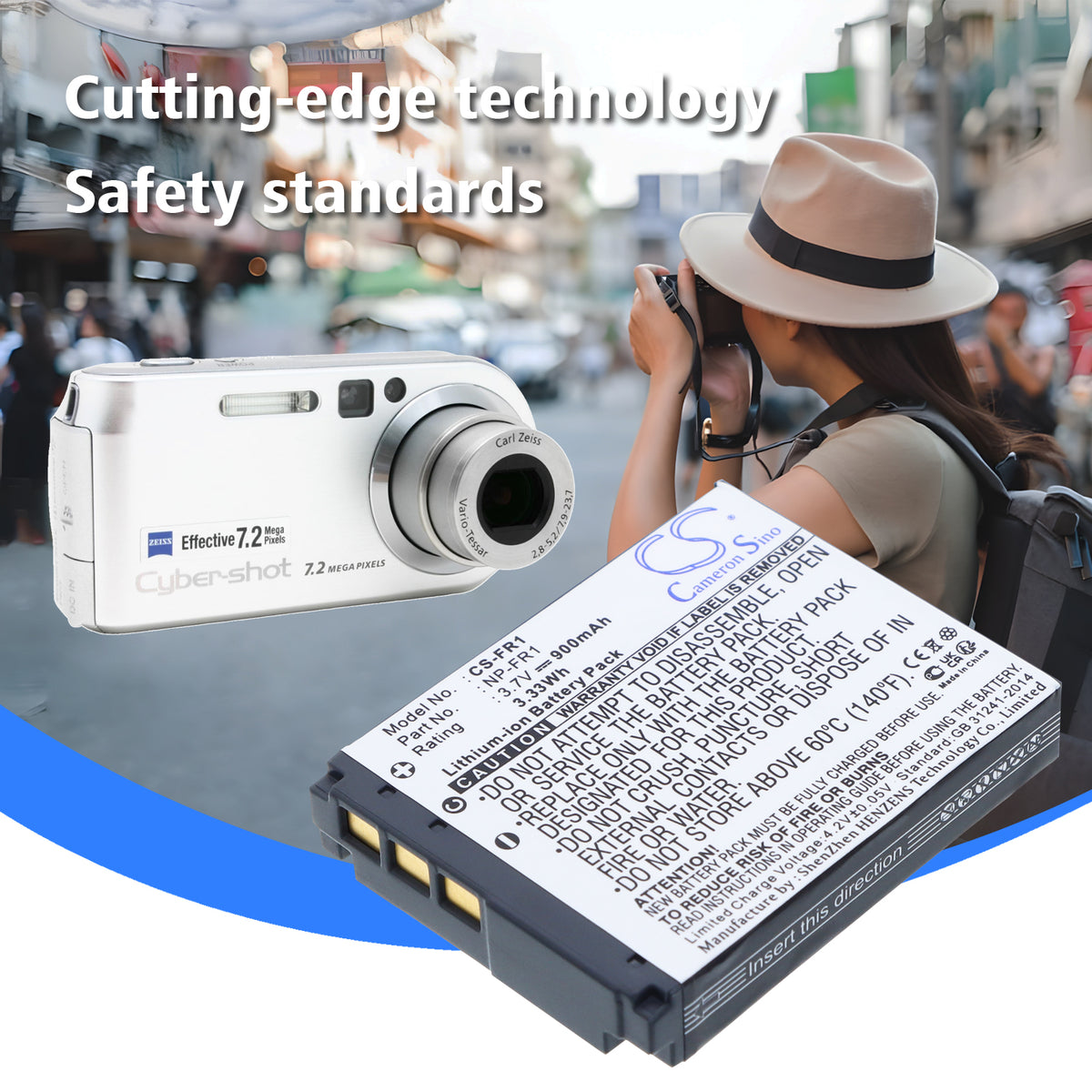 Replacement Battery for Sony Cyber-shot DSC-P200 – Camera – 900mAh / 3.7V