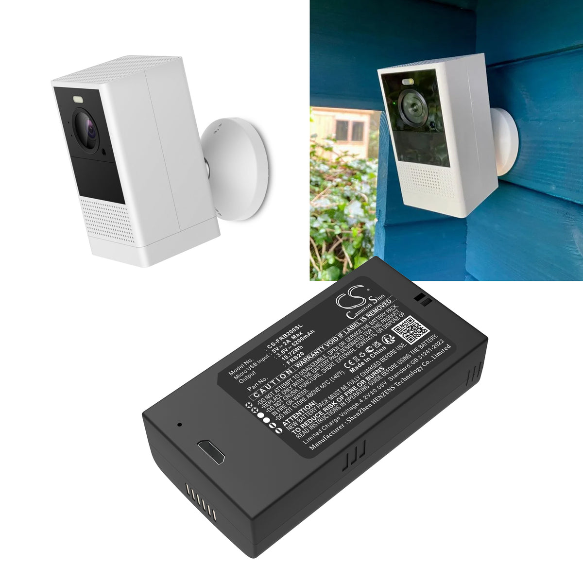 Replacement Battery for Imou Cell 2 Camera – Home Security Camera – 5200mAh / 3.6V