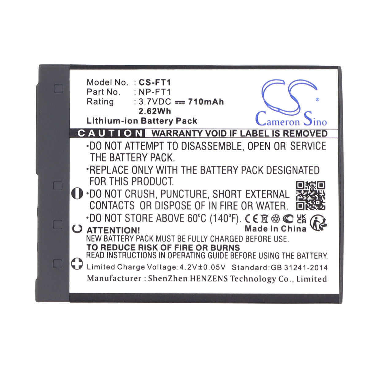 Replacement Battery for Sony Cyber-shot DSC-T3 – Camera – 710mAh / 3.7V