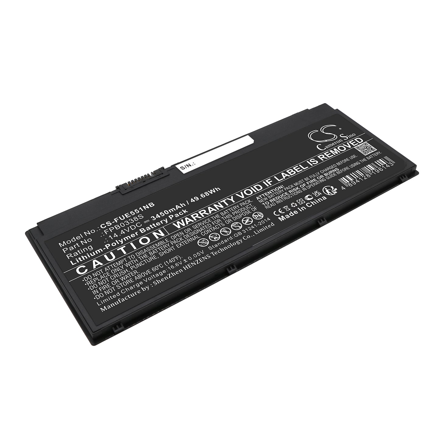 Replacement Battery for Fujitsu LifeBook E448-E4480M35SOIT – Notebook, Laptop – 3450mAh / 14.4V - image 1