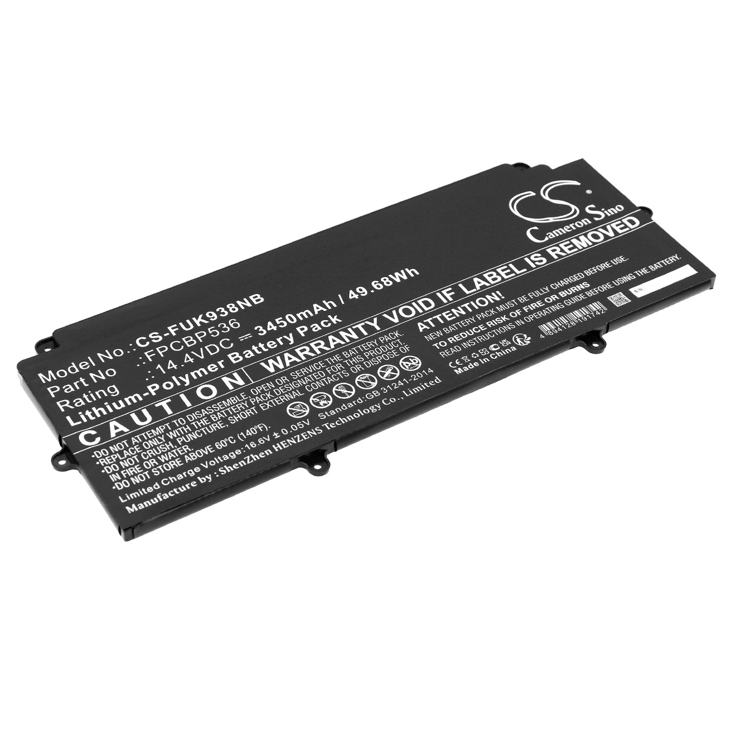 Replacement Battery for Fujitsu LifeBook U937 – Notebook, Laptop – 3450mAh / 14.4V - image 1