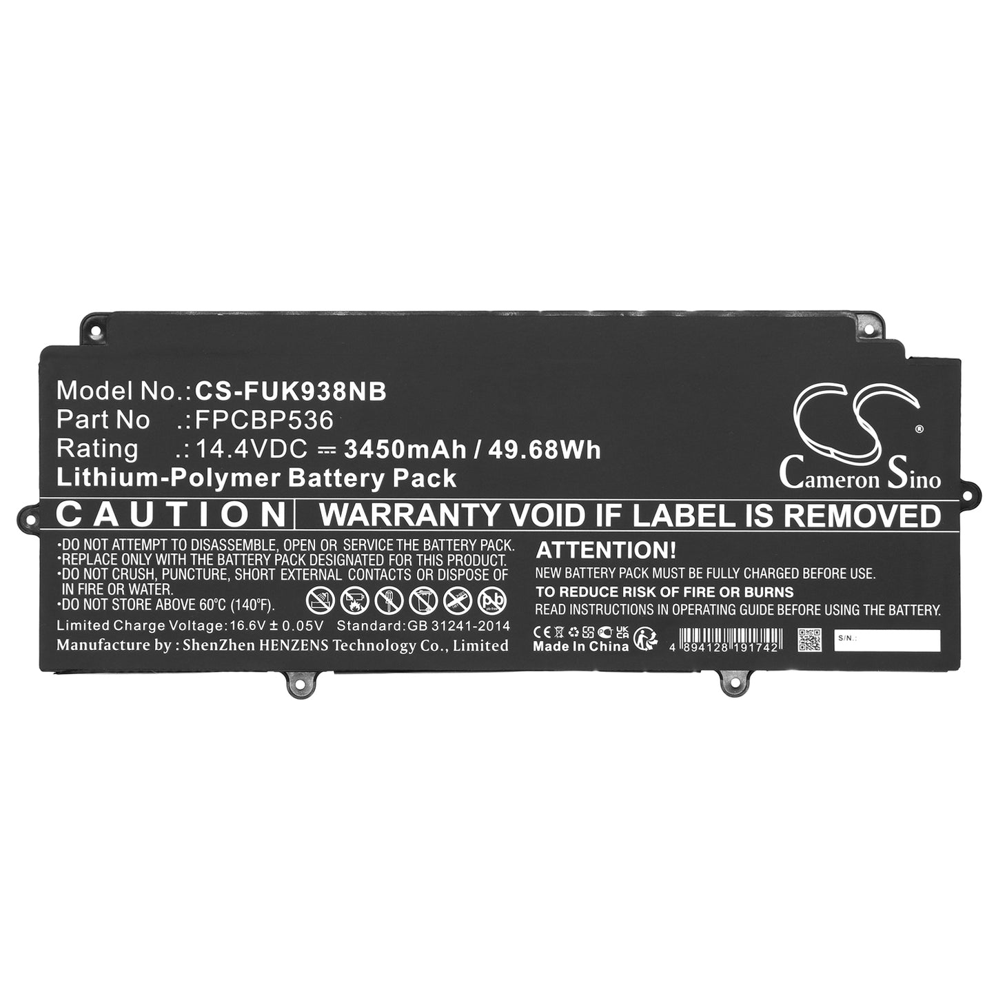 Replacement Battery for Fujitsu LifeBook U937 – Notebook, Laptop – 3450mAh / 14.4V - image 3
