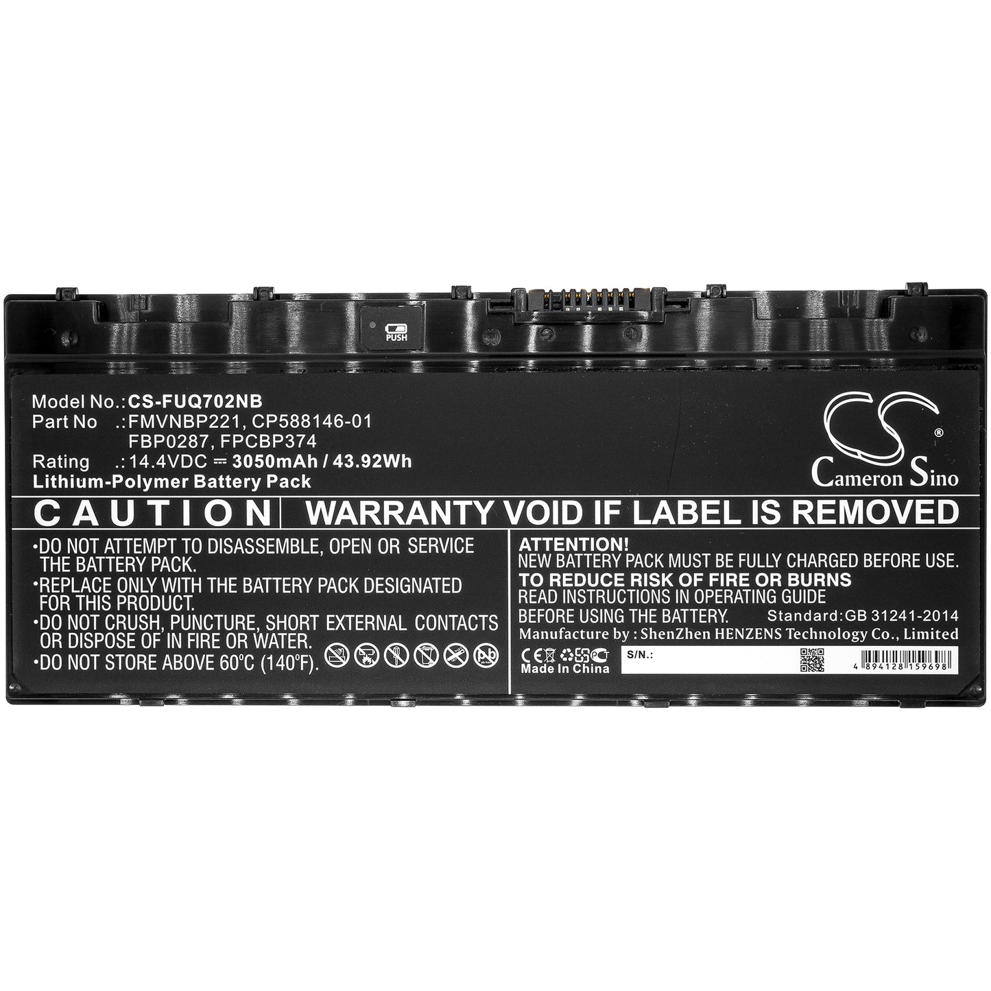 Replacement Battery for Fujitsu LifeBook Q702 – Notebook, Laptop – 3050mAh / 14.4V - image 3
