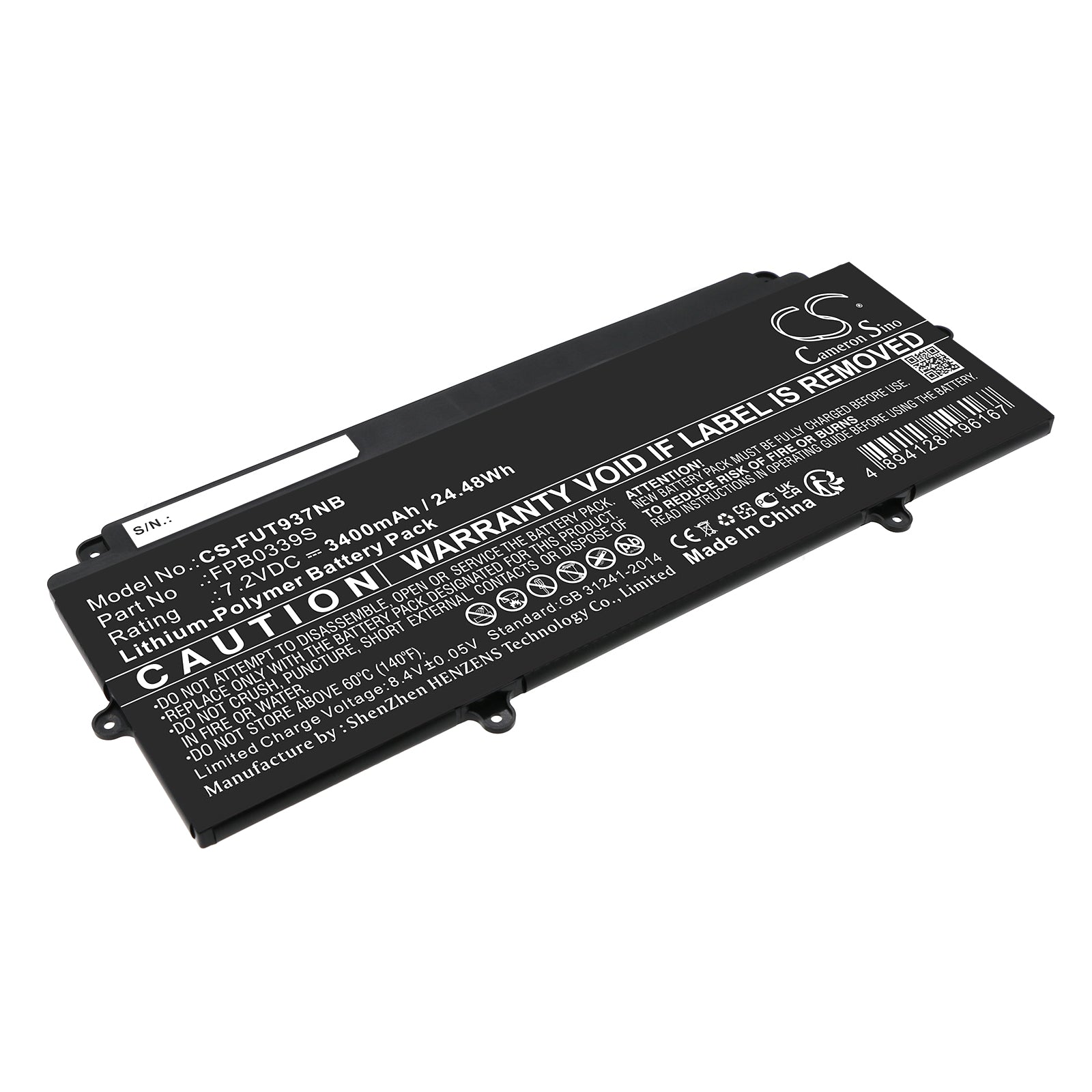 Replacement Battery for Fujitsu FUTRO MU937 – Notebook, Laptop – 3400mAh / 7.2V - image 1