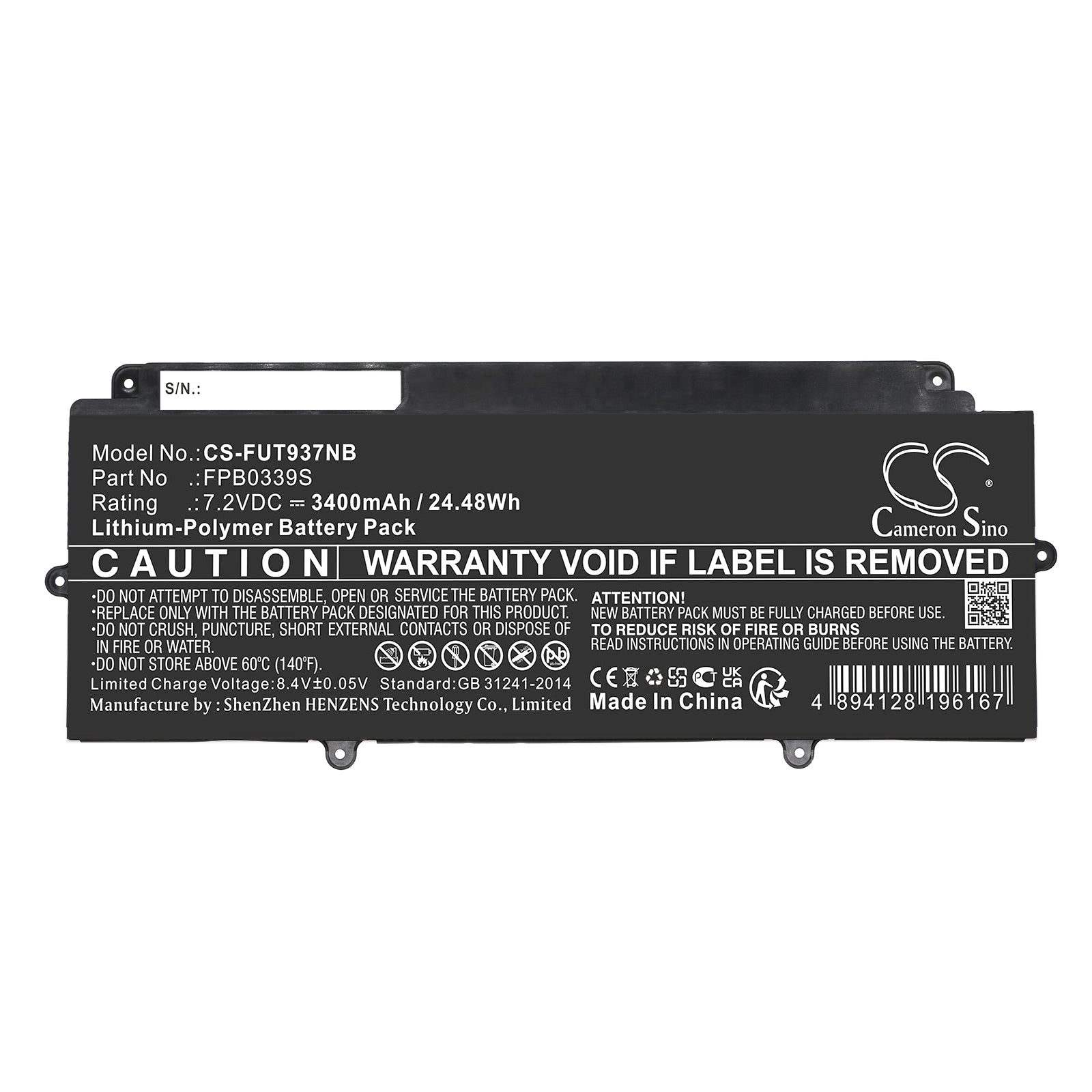 Replacement Battery for Fujitsu FUTRO MU937 – Notebook, Laptop – 3400mAh / 7.2V - image 3