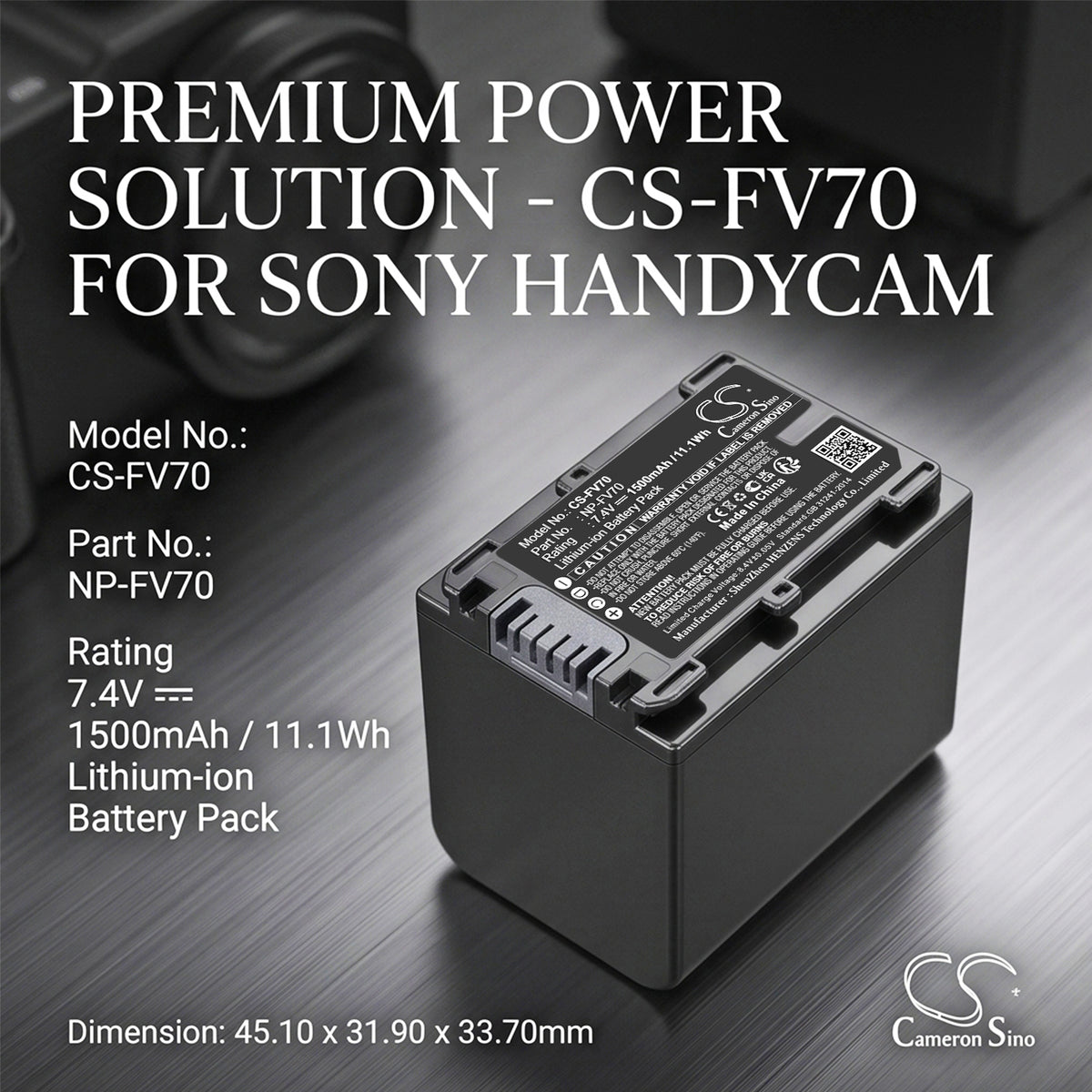 Replacement Battery for IDX System | Sony MC-2U – Camera – 1500mAh / 7.4V