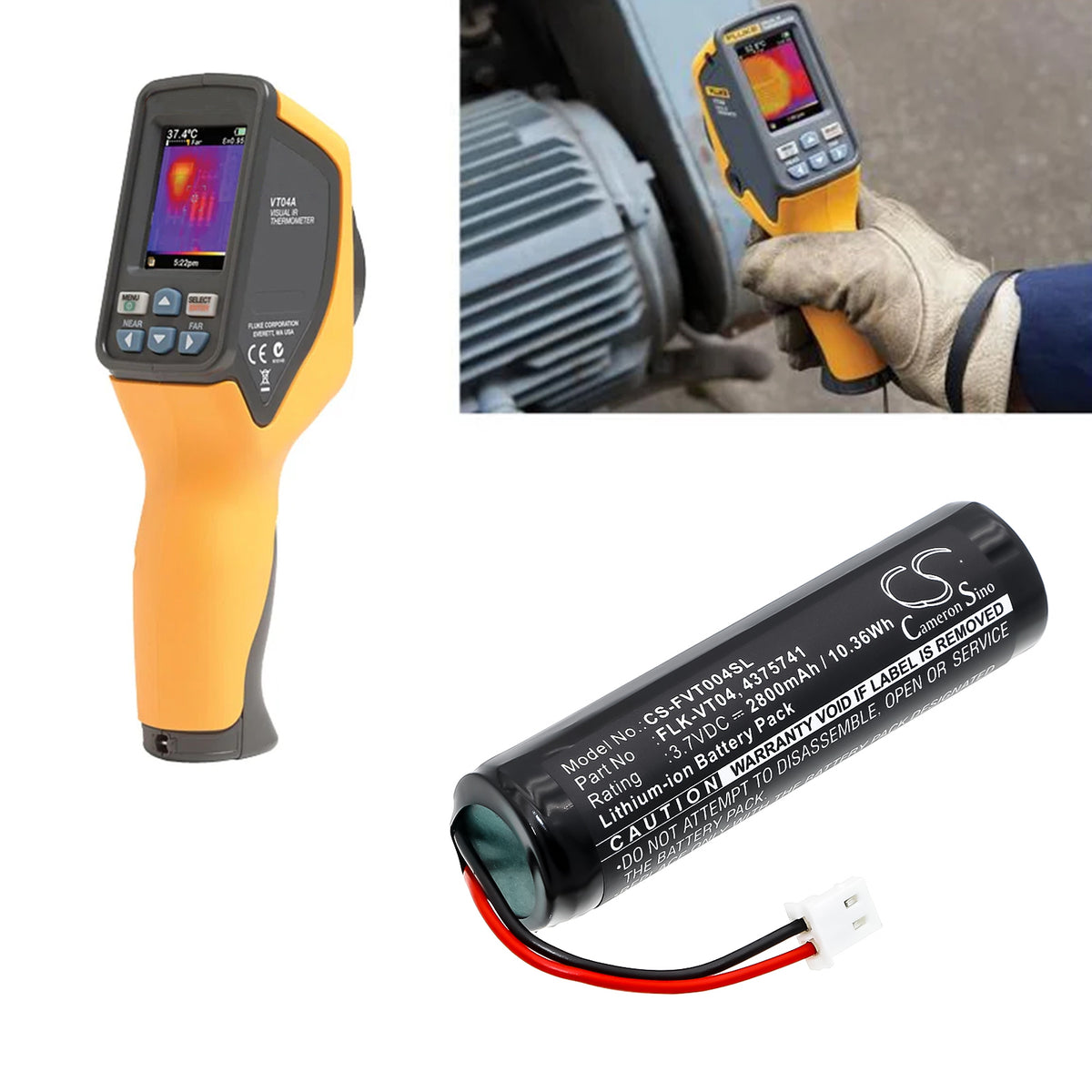 Replacement Battery for Fluke VT04 – Thermal Camera – 2800mAh / 3.7V