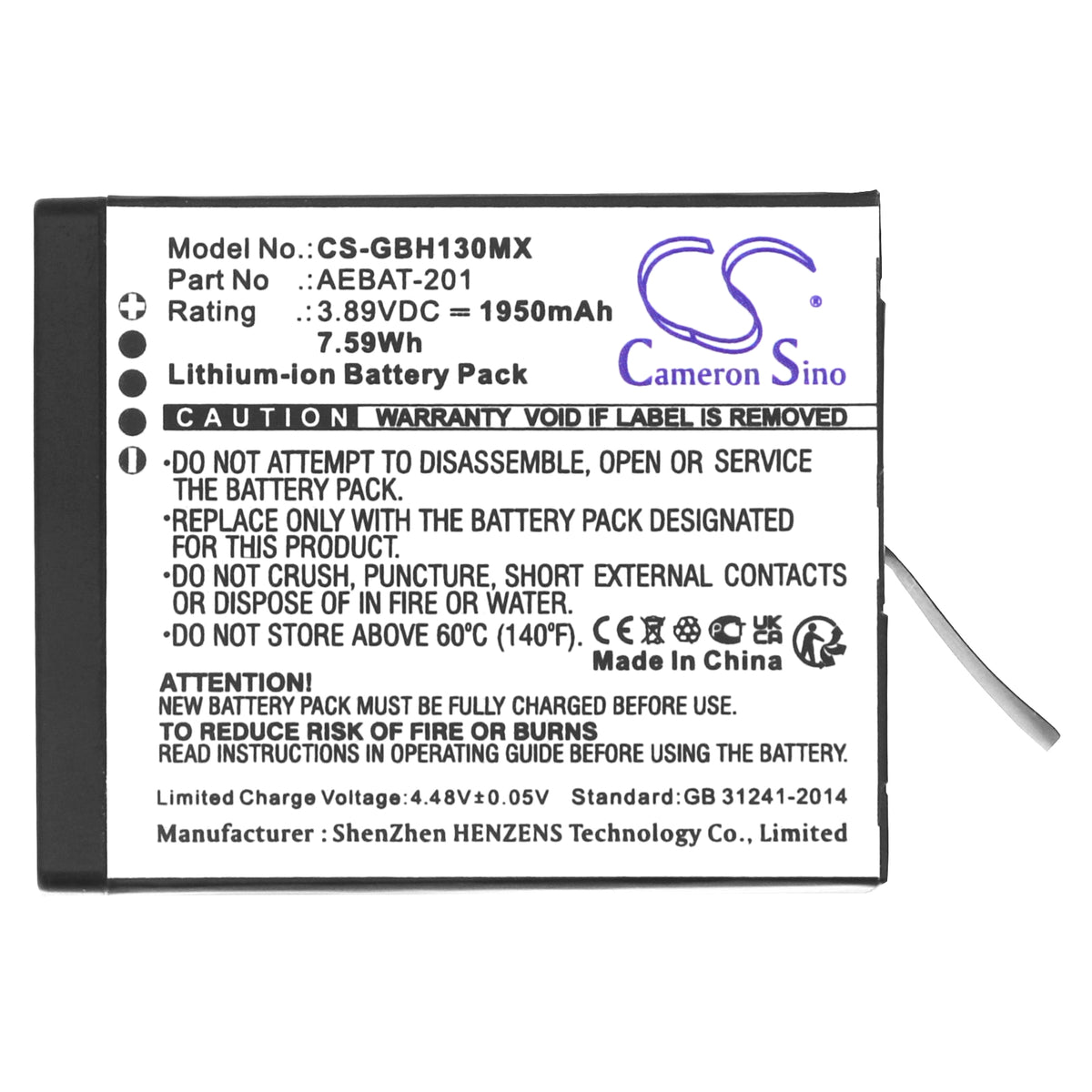 Replacement Battery for GoPro Hero 13 – Camera – 1950mAh / 3.89V