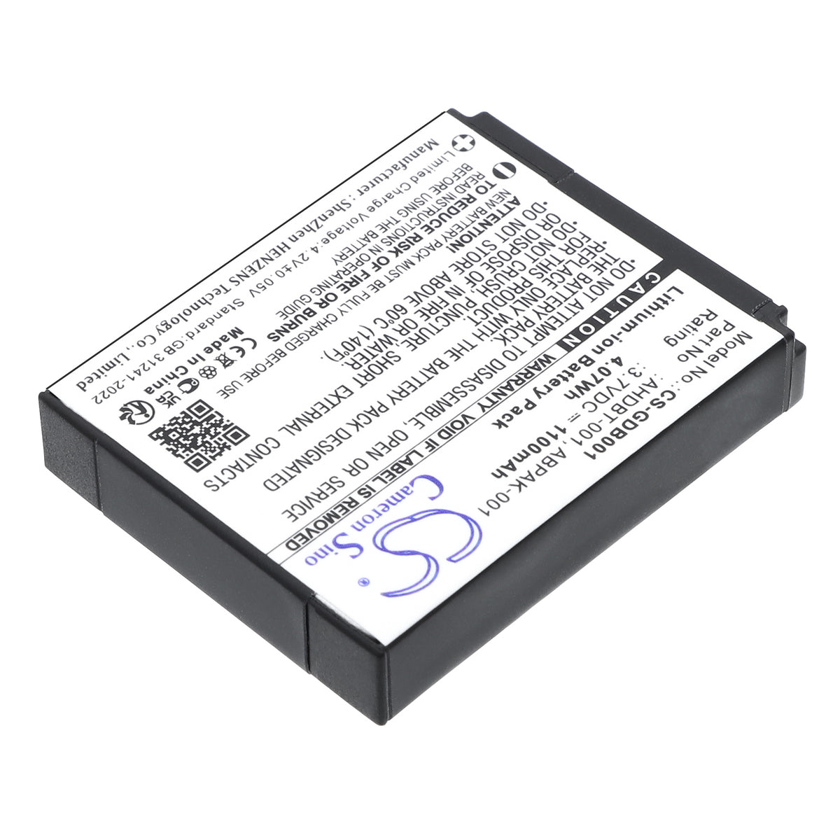 Replacement Battery for GoPro Hero – Camera – 1100mAh / 3.7V