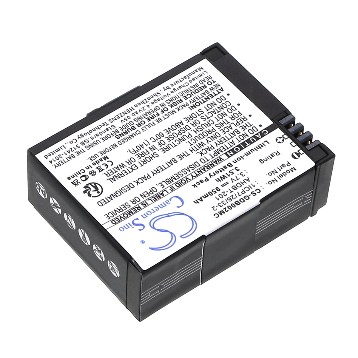 Replacement Battery for Rollei | Giroptic | GoPro | Mevo Action Cam 420 – Camera – 950mAh / 3.7V