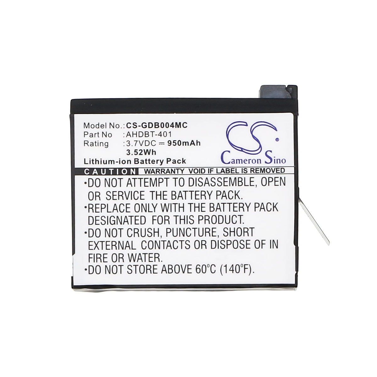 Replacement Battery for GoPro Hero 4 – Camera – 950mAh / 3.7V