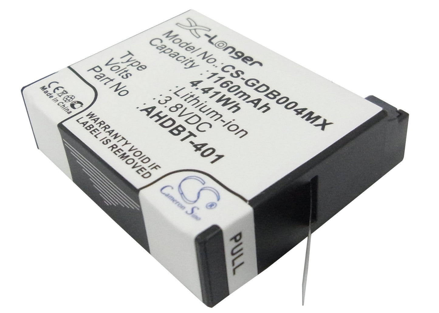 Replacement Battery for Gopro  Hero 4 – Camera – 1160mAh / 4.41Wh / 3.8V