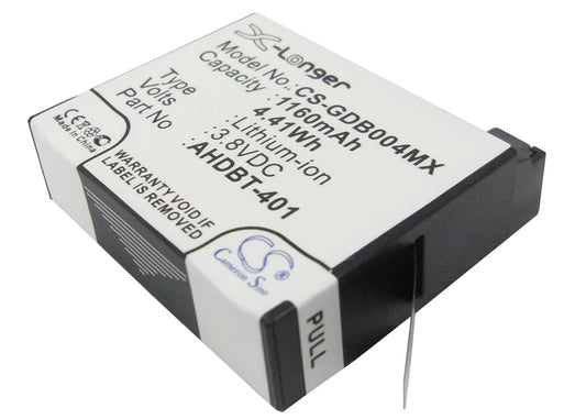 Replacement Battery for Gopro  Hero 4 – Camera – 1160mAh / 4.41Wh / 3.8V