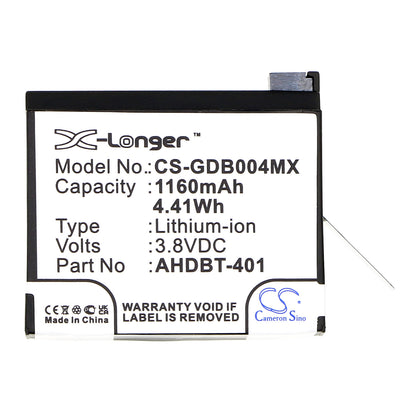 Replacement Battery for GoPro Hero 4 – Camera – 1160mAh / 3.8V