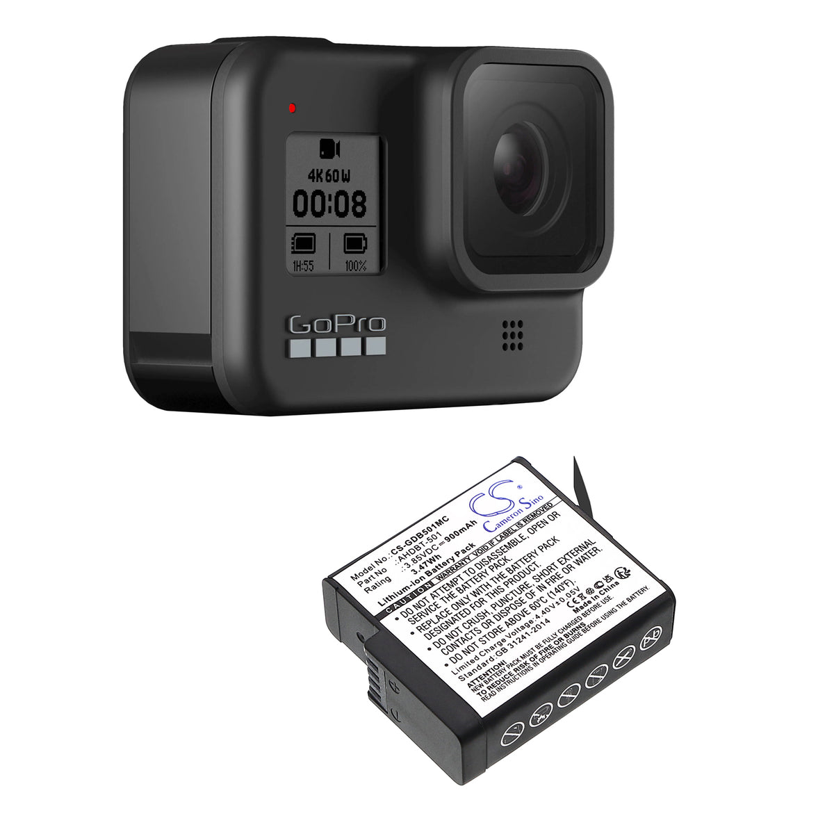 Replacement Battery for GoPro Hero 5 – Camera – 900mAh / 3.85V
