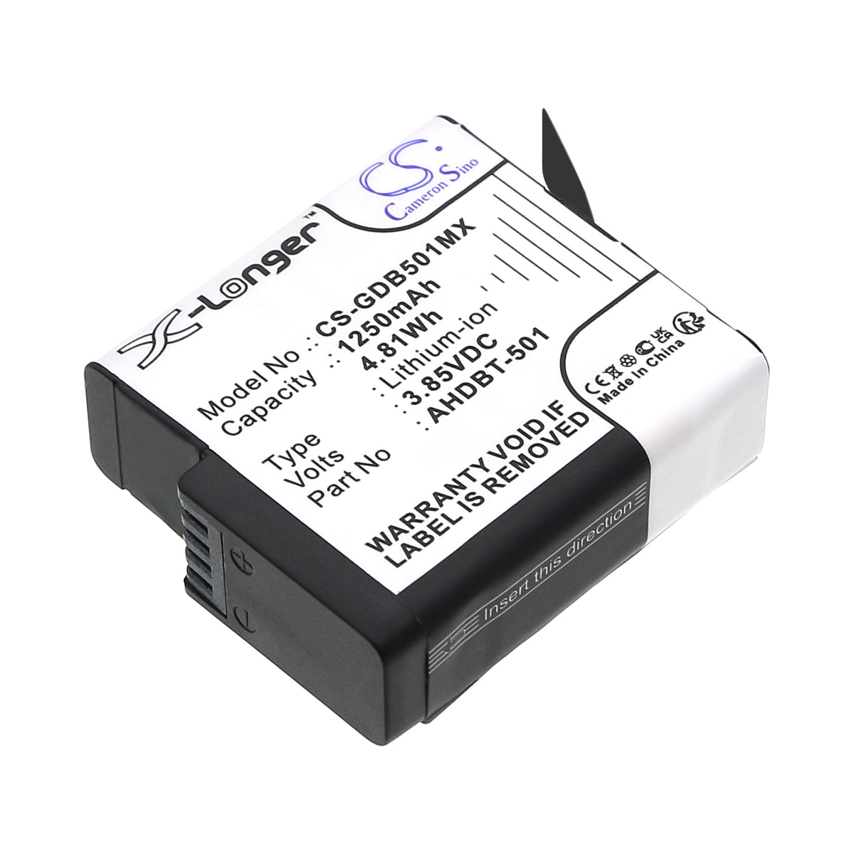 Replacement Battery for GoPro Hero 5 – Camera – 1250mAh / 3.85V