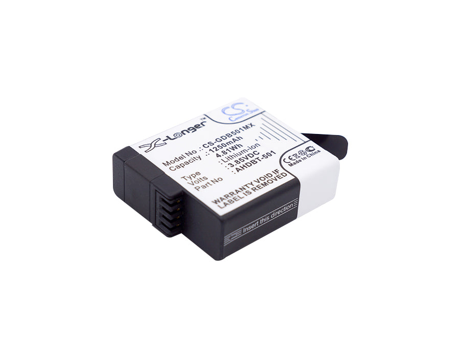 Replacement Battery for GoPro  601-10197-00 – Camera – 1250mAh / 4.81Wh / 3.85V