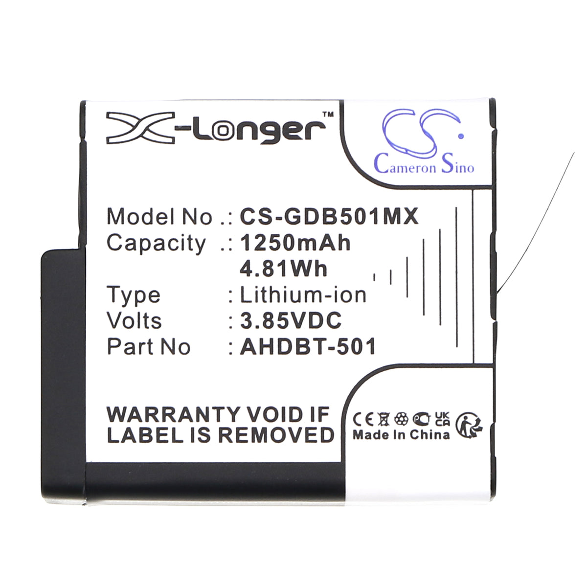 Replacement Battery for GoPro Hero 5 – Camera – 1250mAh / 3.85V