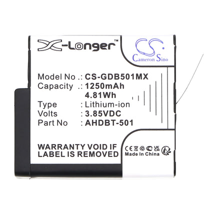 Replacement Battery for GoPro Hero 5 – Camera – 1250mAh / 3.85V