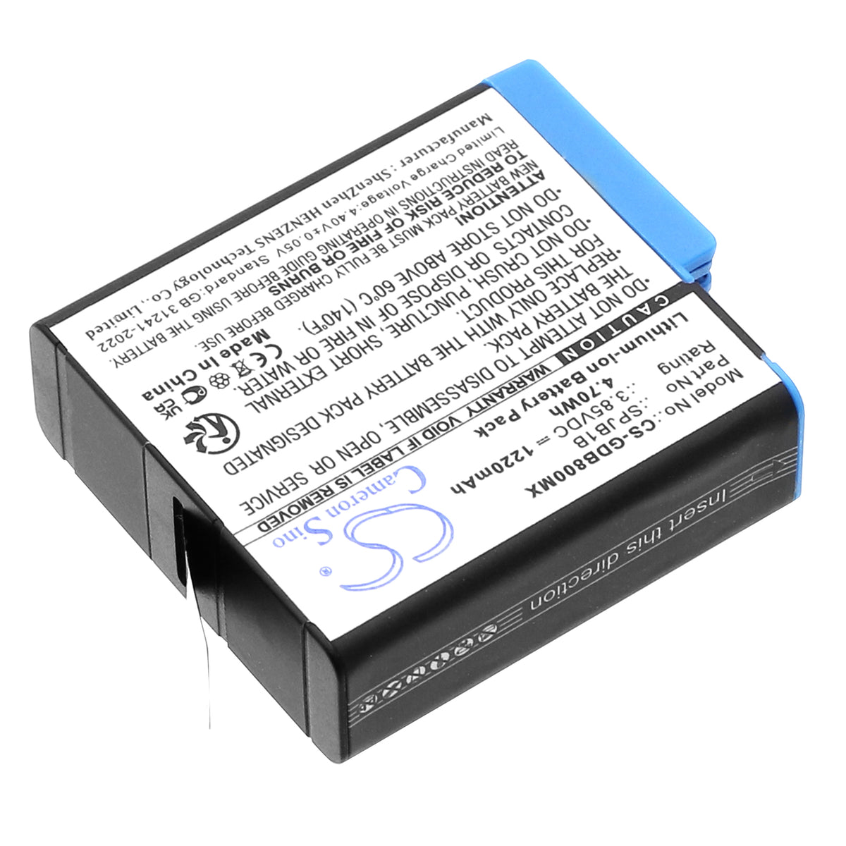 Replacement Battery for GoPro Hero 8 Black – Camera – 1220mAh / 3.85V