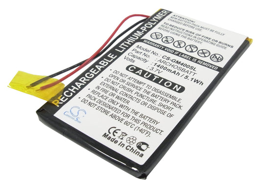 Replacement Battery for Archos Gmini 400 – Media Player – 1400mAh / 3.7V