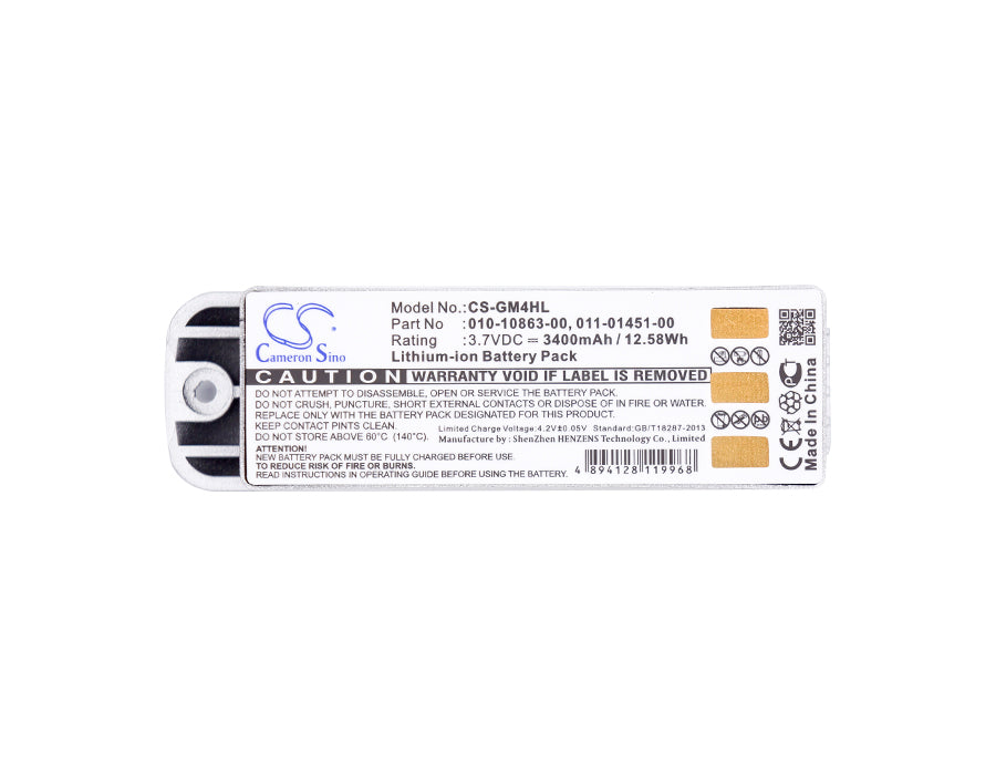 Replacement Battery for Garmin  Zumo 400 – GPS, Navigator – 3400mAh / 12.58Wh / 3.7V