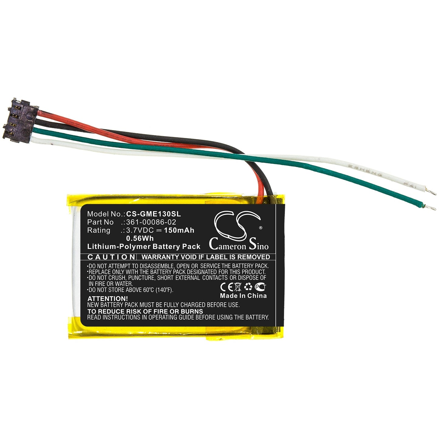 Replacement Battery for Garmin  3LA037240 – GPS, Navigator – 150mAh / 0.56Wh / 3.7V