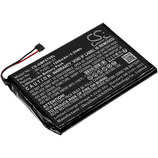 Replacement Battery for Garmin Fleet 670 LM TRUCK – GPS, Navigator – 1500mAh / 3.7V