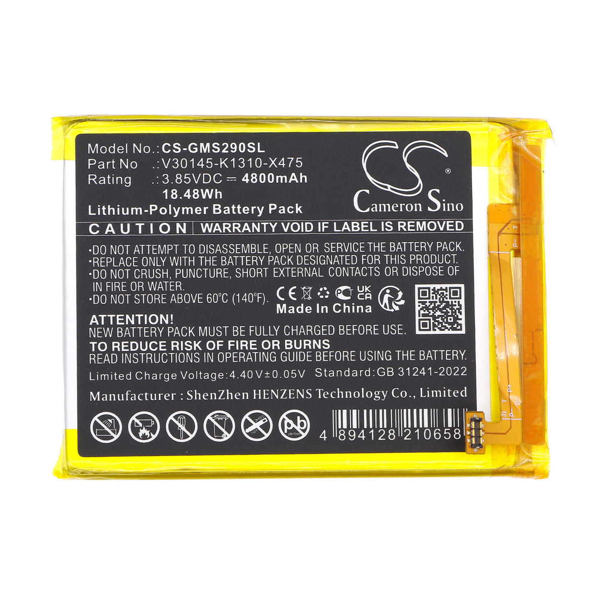 Replacement Battery for Gigaset GS290 – Mobile, SmartPhone – 4800mAh / 3.85V