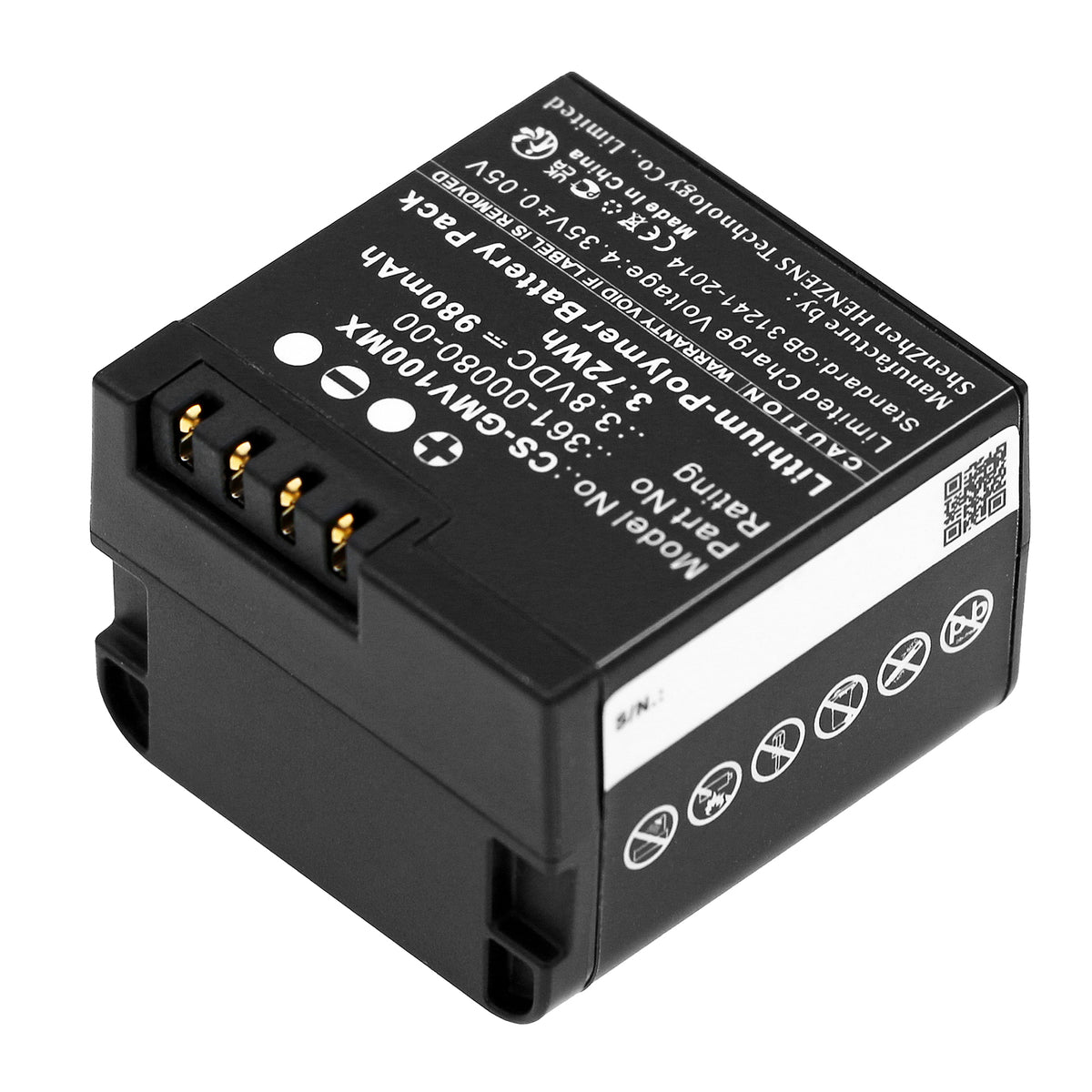 Replacement Battery for Garmin Virb X – Camera – 980mAh / 3.8V
