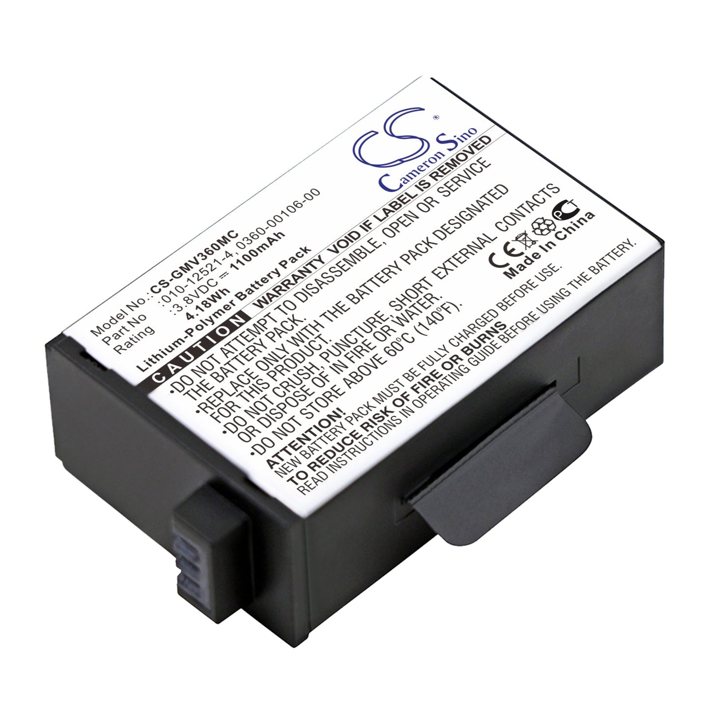 Replacement Battery for Garmin  Virb 360 – Camera – 1100mAh / 4.18Wh / 3.8V