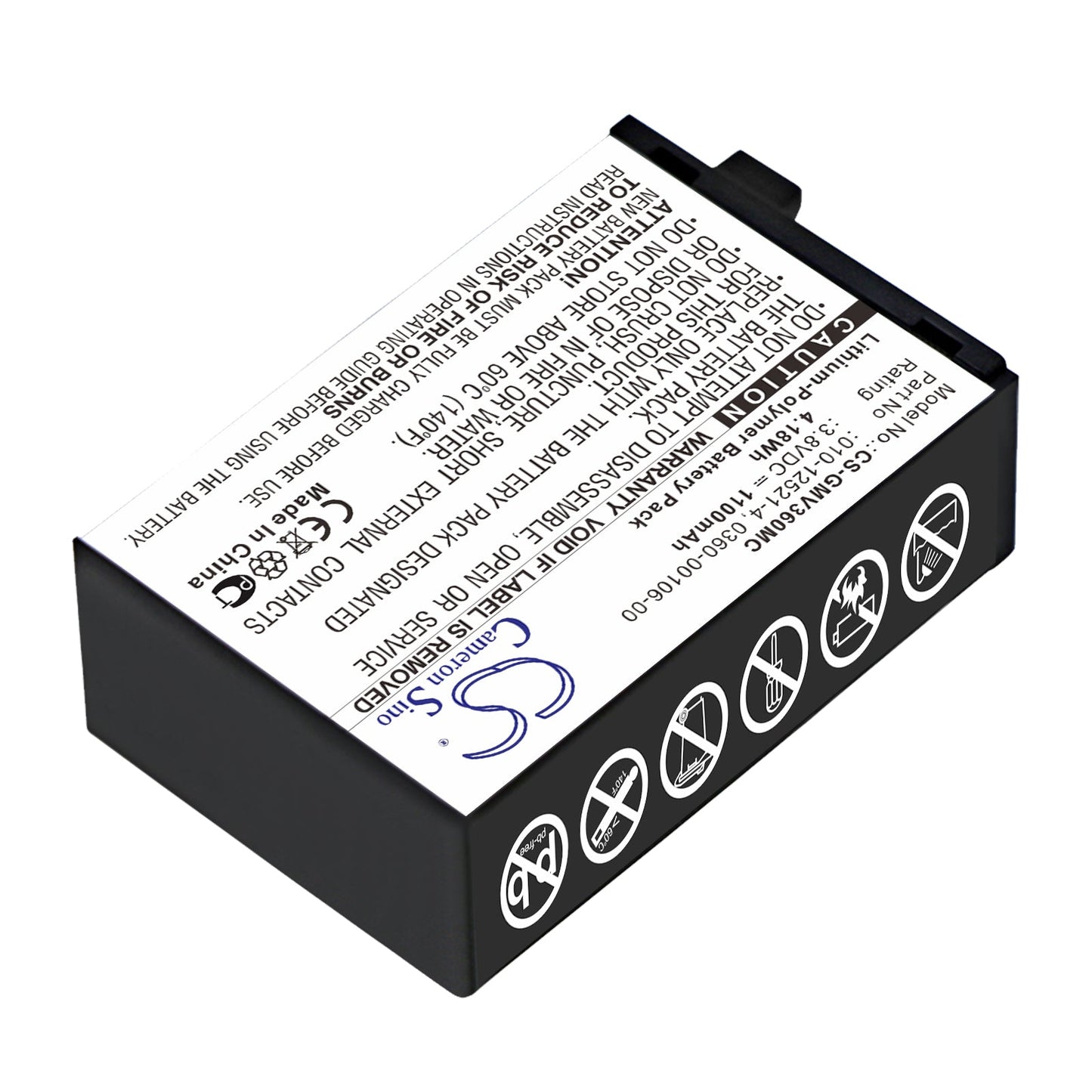 Replacement Battery for Garmin  Virb 360 – Camera – 1100mAh / 4.18Wh / 3.8V