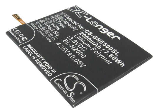 Replacement Battery for GIONEE E5 – Mobile, SmartPhone – 2000mAh / 3.8V