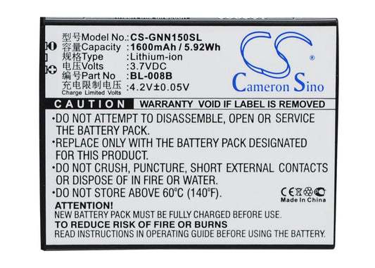 Replacement Battery for GIONEE | MyPhone GN150 – Mobile, SmartPhone – 1600mAh / 3.7V