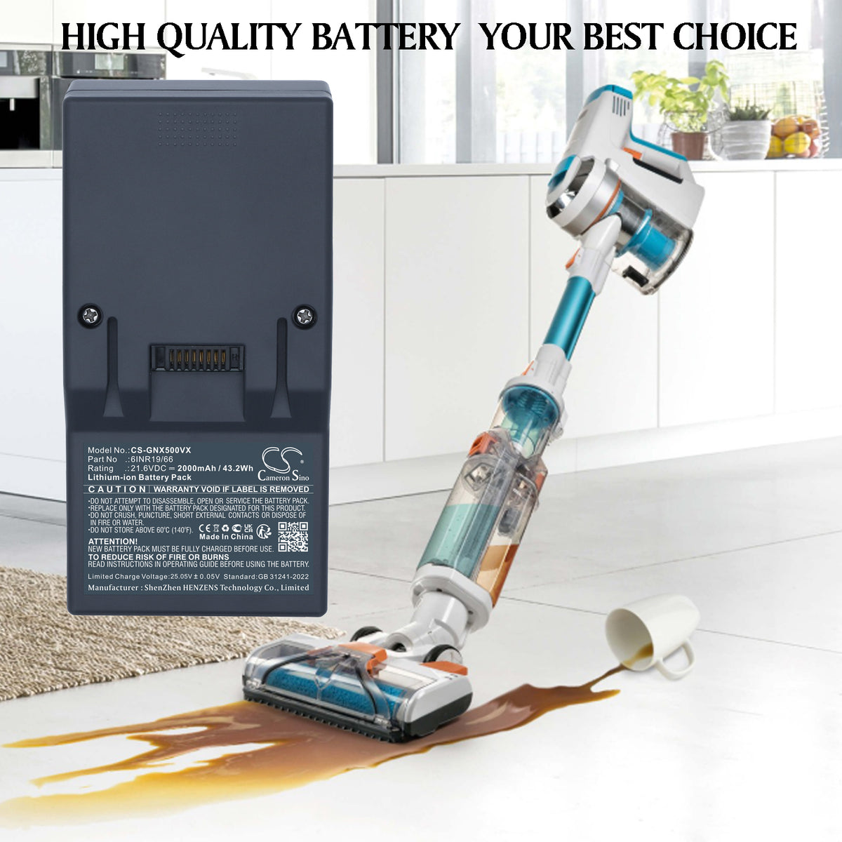 Replacement Battery for Genius Invictus X3 – Vacuum – 2000mAh / 21.6V