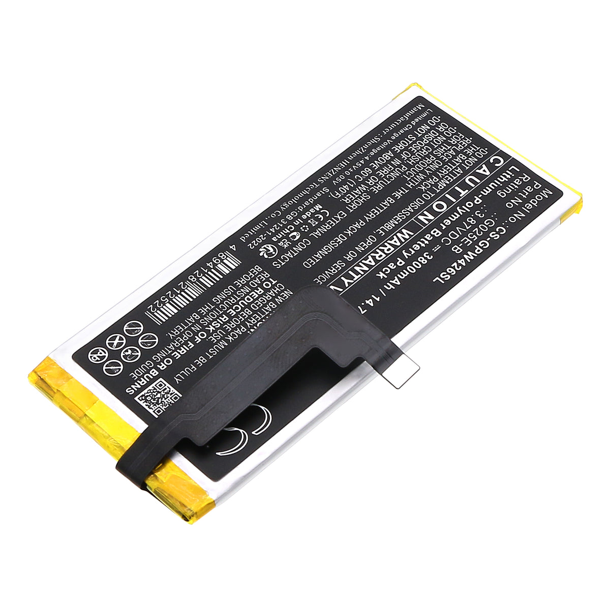 Replacement Battery for Google G025E – Mobile, SmartPhone – 3800mAh / 3.87V