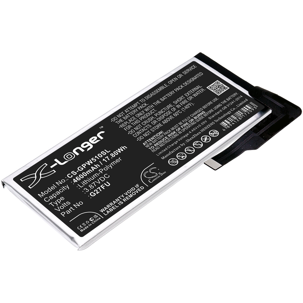 Replacement Battery for Google Pixel 5A – Mobile, SmartPhone – 4600mAh / 3.87V