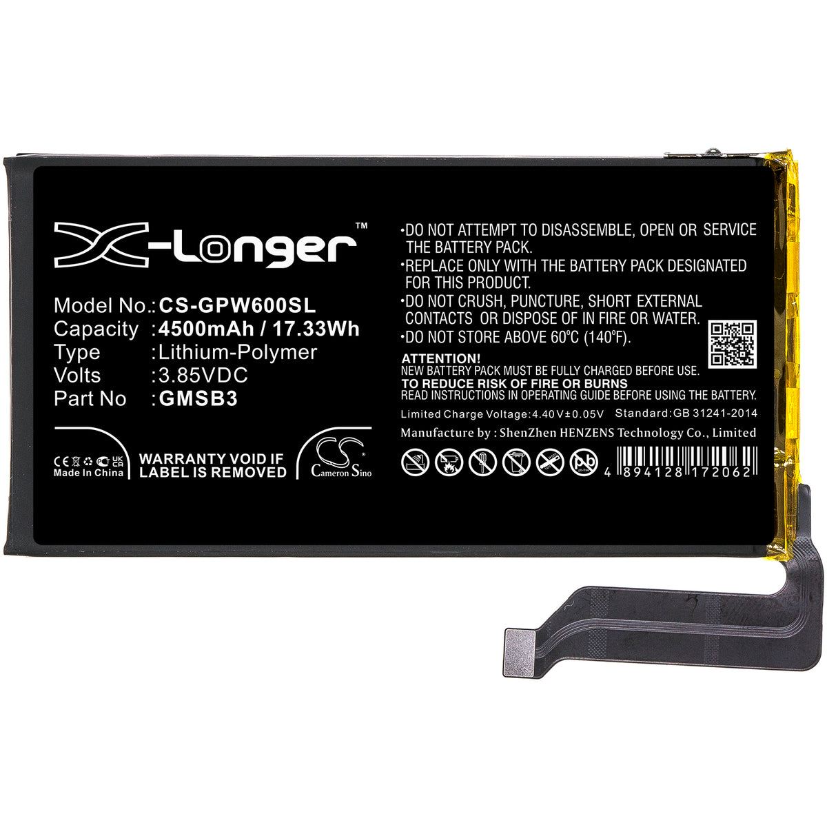 Replacement Battery for Google Pixel 6 – Mobile, SmartPhone – 4500mAh / 3.85V