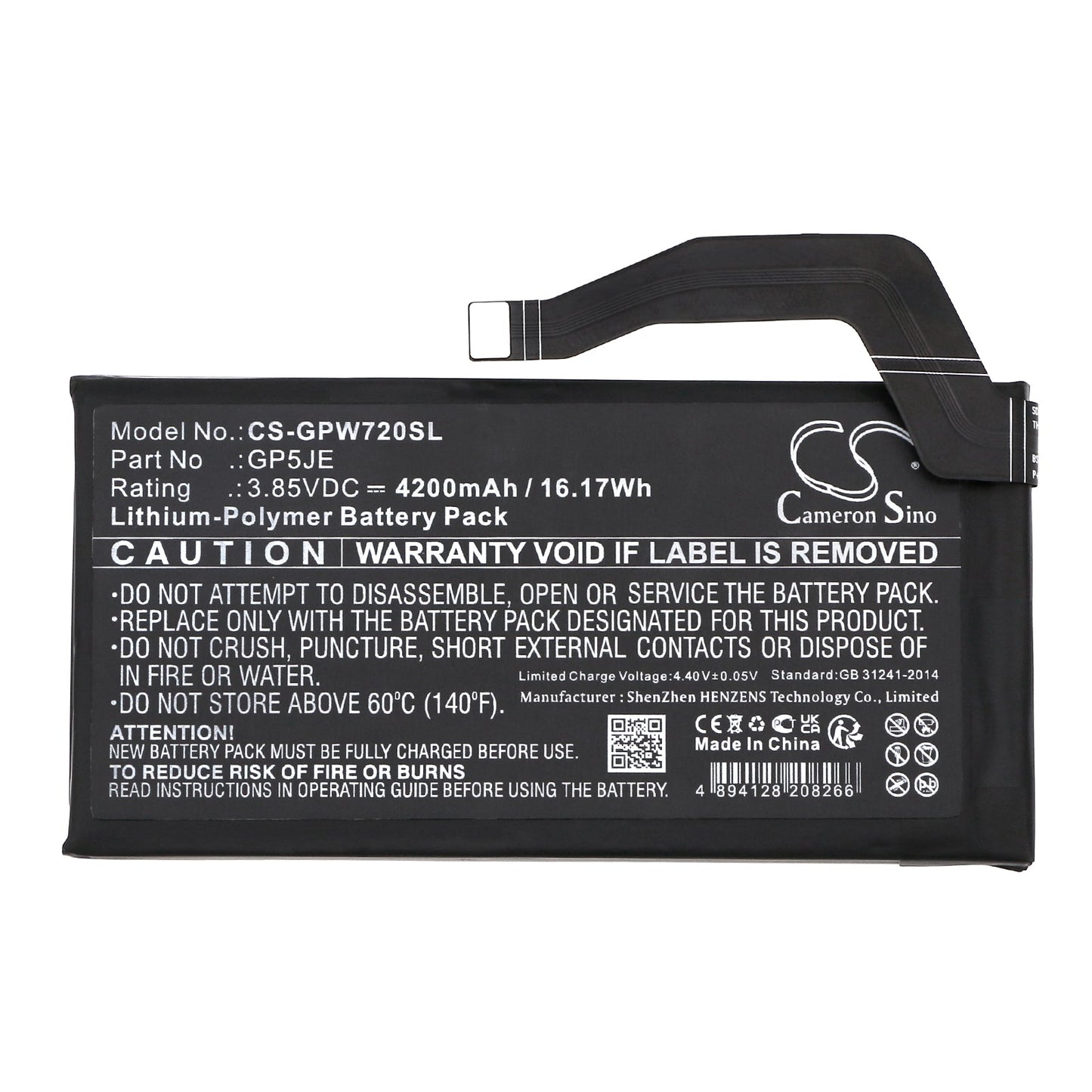 Replacement Battery for Google  Pixel 7A – Mobile, SmartPhone – 4200mAh / 16.17Wh / 3.85V