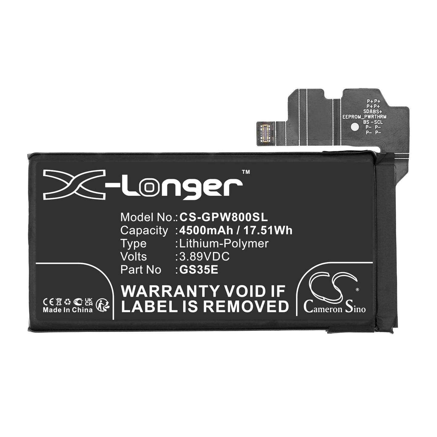 Replacement Battery for Google  G9BQD – Mobile, SmartPhone – 4500mAh / 17.51Wh / 3.89V