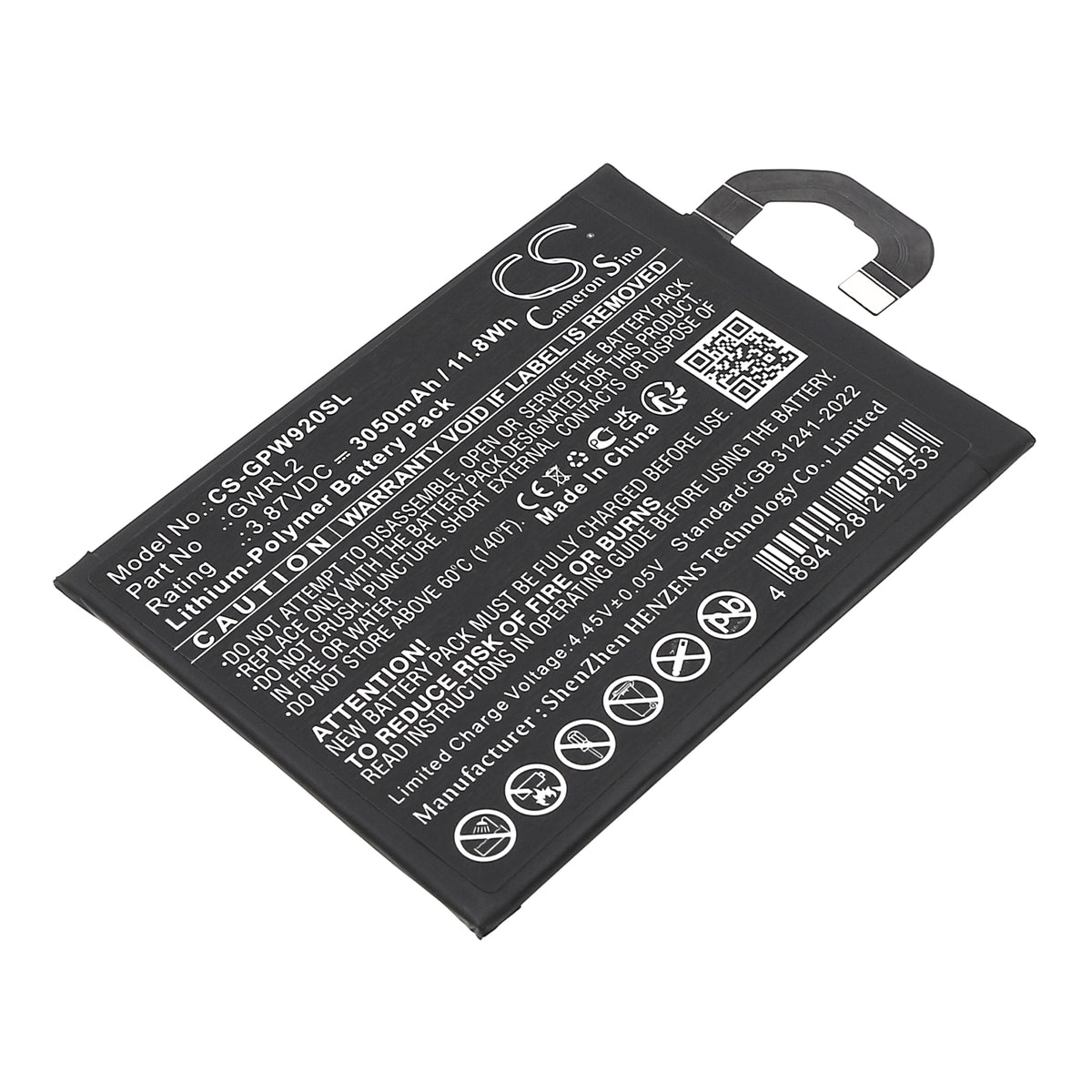 Replacement Battery for Google GC15S – Mobile, SmartPhone – 3050mAh / 3.87V