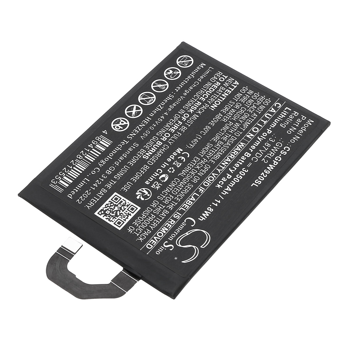 Replacement Battery for Google GC15S – Mobile, SmartPhone – 3050mAh / 3.87V
