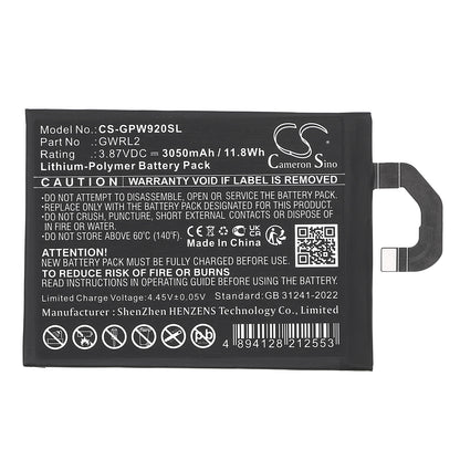 Replacement Battery for Google GC15S – Mobile, SmartPhone – 3050mAh / 3.87V