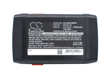 Replacement Battery for Gardena  648872 – Lawn Mowers – 5000mAh / 125.00Wh / 25.0V