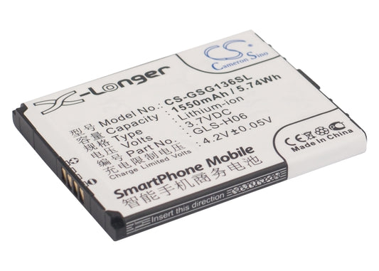 Replacement Battery for GSmart | Gigabyte G1362 – Mobile, SmartPhone – 1550mAh / 3.7V