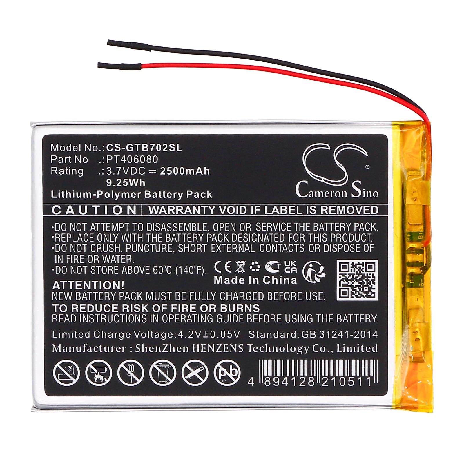 Replacement Battery for 3GO GT7002 – Tablet – 2500mAh / 3.7V - image 3