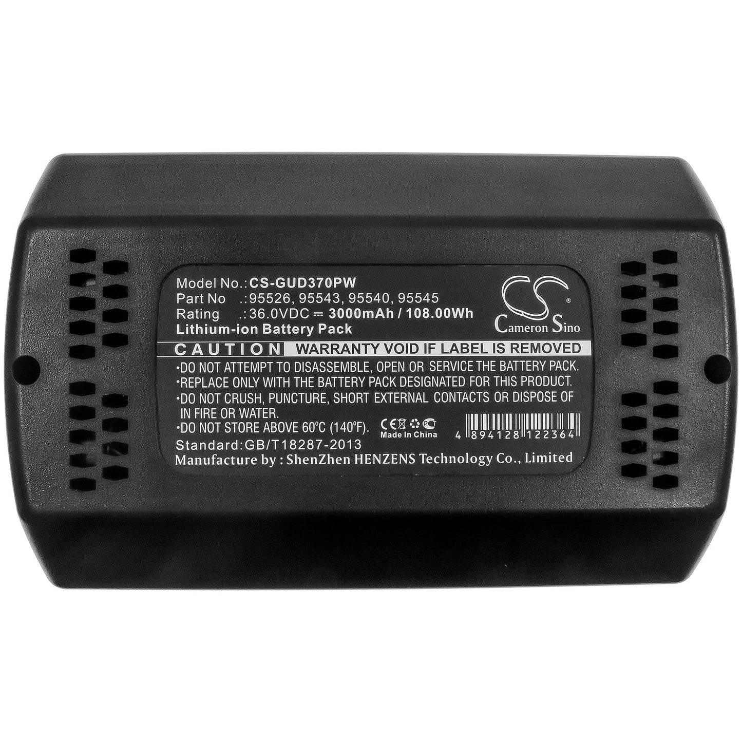 Replacement Battery for Gude  Freischneider – Power Tools – 3000mAh / 108.00Wh / 36.0V