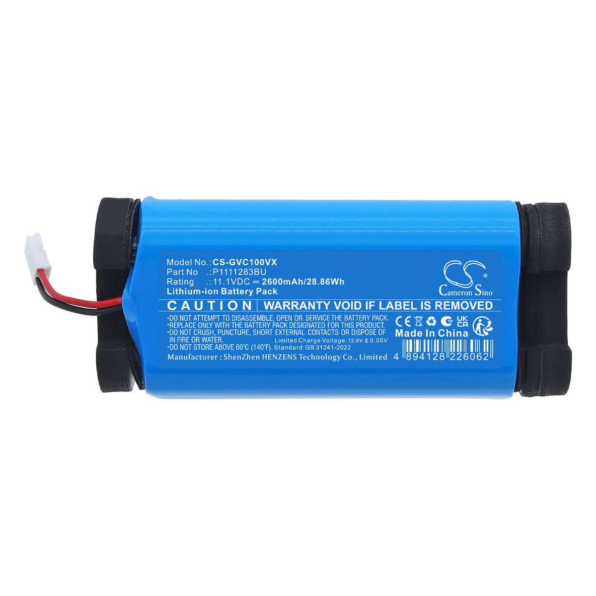 Replacement Battery for GRE Electric Vac VCB10 – Robotic Pool Cleaner – 2600mAh / 11.1V