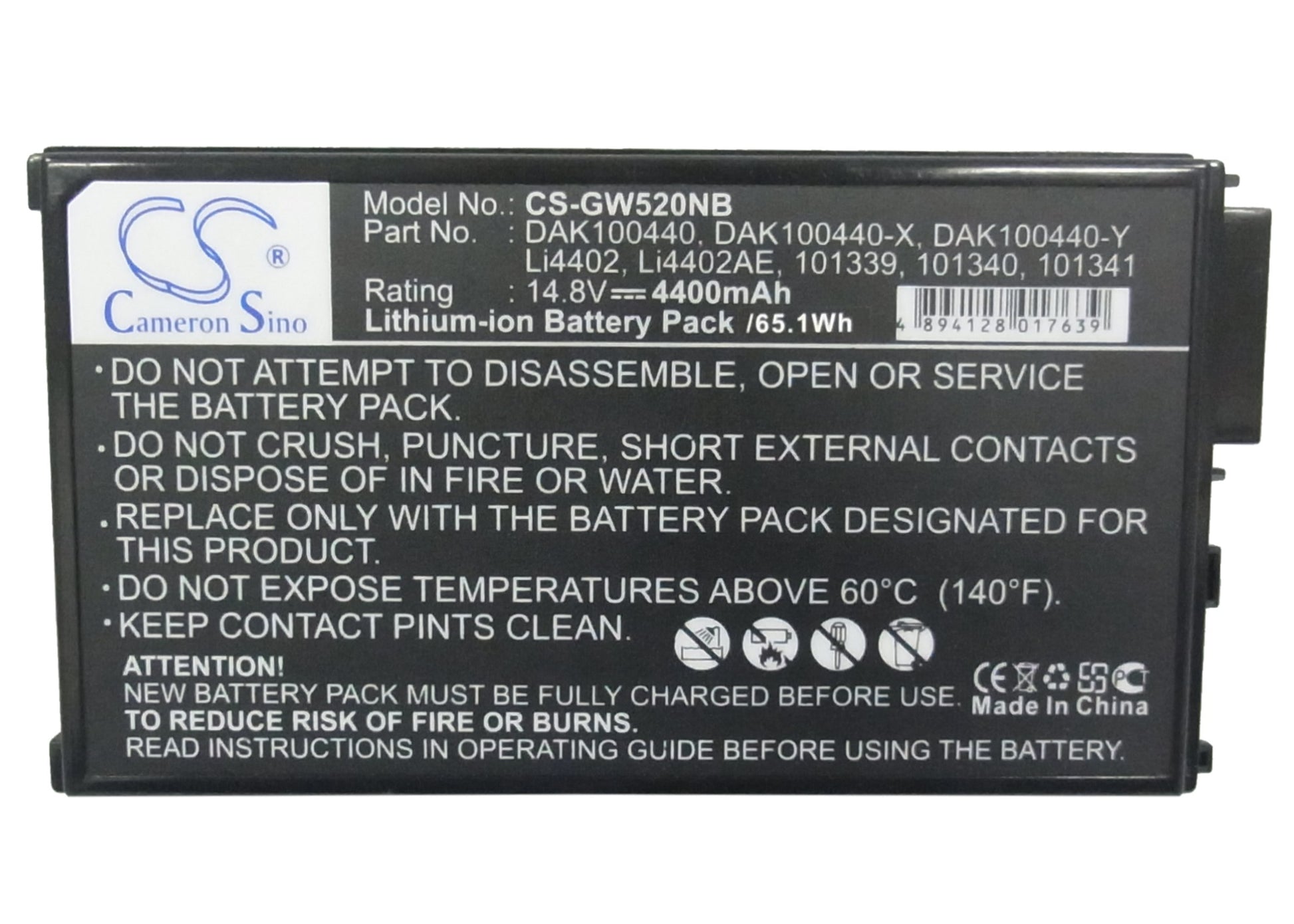 Replacement Battery for Jetta | Targa | Gateway | Medion | Sanyo | Arima | eMachines Jetbook M2000 – Notebook, Laptop – 4400mAh / 14.8V - image 5